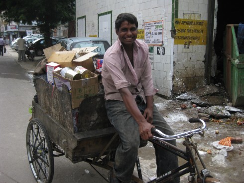 Ragpicker collecting recyclables