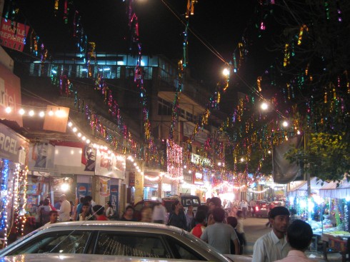 Kailash Colony market at Diwali